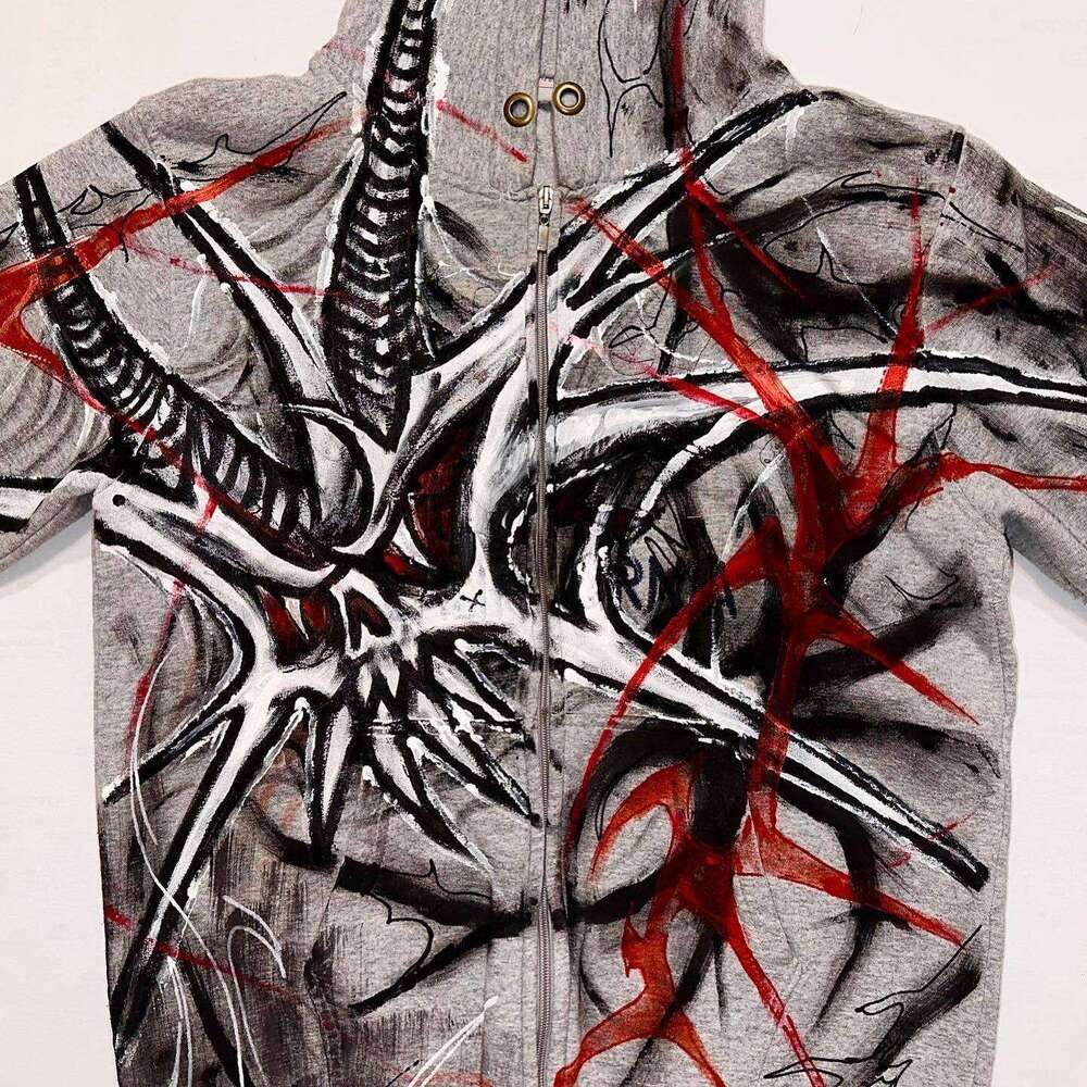 Gothic Spider Printed New Autumn/Winter for Men and Women Hip Hop Street Loose Hoodies