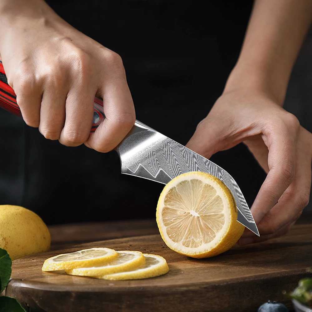 TURWHO professional kitchen knife with 67 layers Damascus steel kitchen chef knife fruit peeler and vegetable peeler knife kitchen tools Y241227