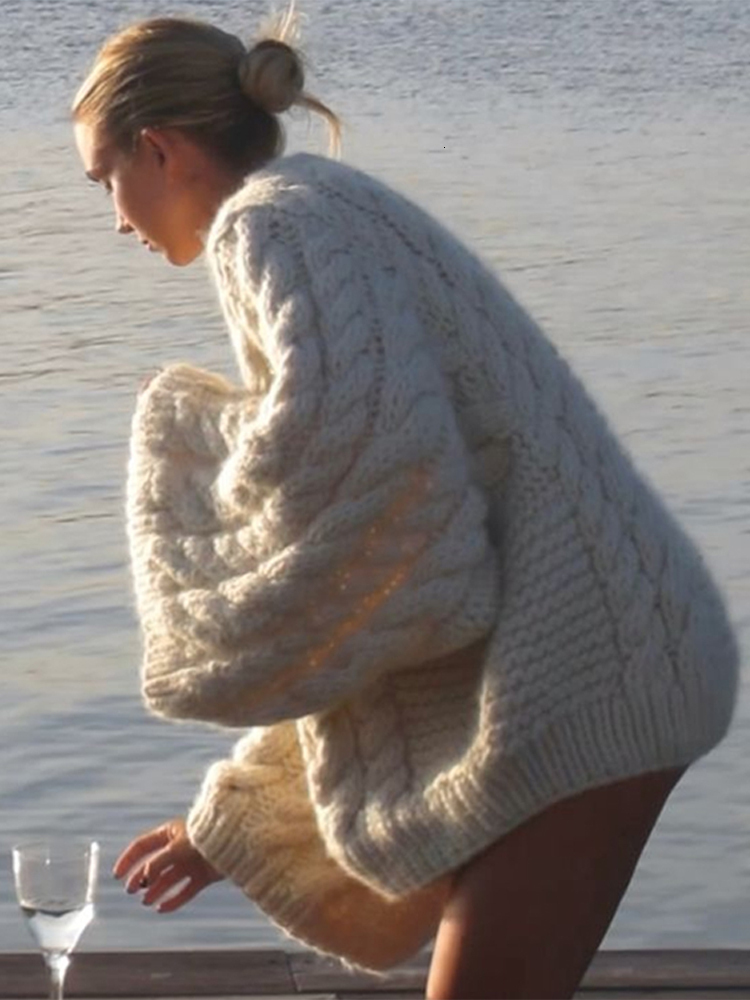 Oversize Women's Sweater Super Big Long Sleeve Loose Female Knitted Pullovers Autumn Winter Casual Twists Lady Sweaters