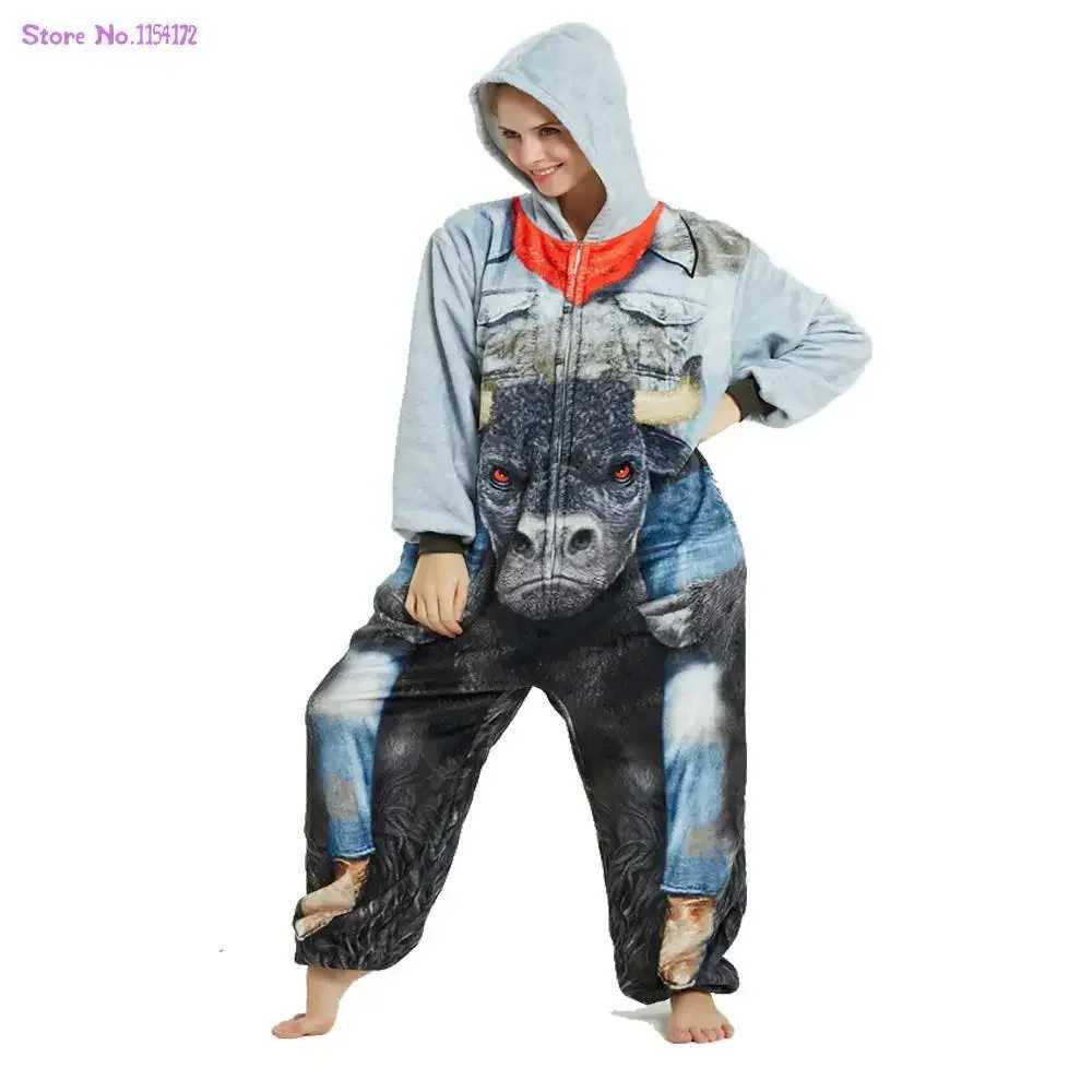 Fox Animal Kigurumi Pajamas Wolf Annie Onesies Jumpsuits Unicorn Pajamas Men Women Cosplay Custome Tiger Dog SleepwearXJ241227