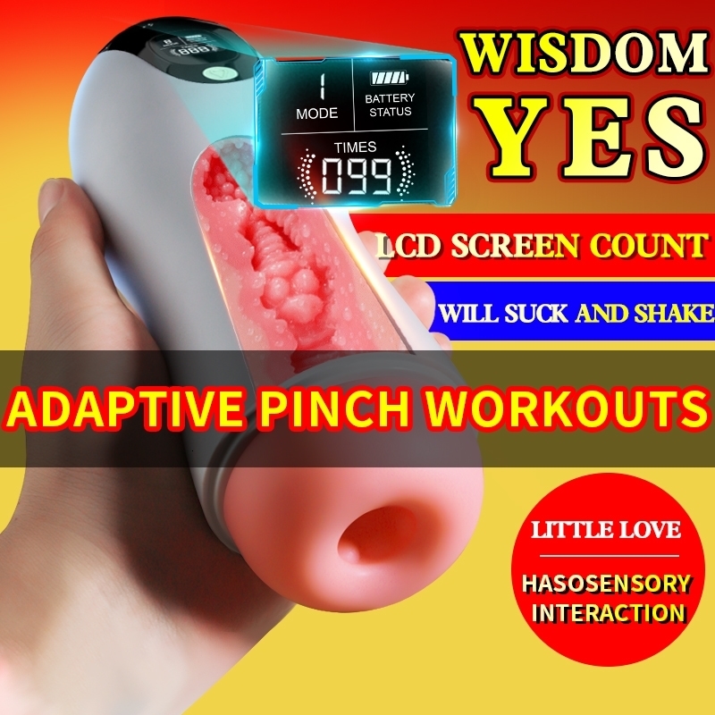 Adult Products Mens Automatic Airplane Cup Sucking Telescopic Intelligent Sound Heating Simulation Channel Sex Masturbation w241226