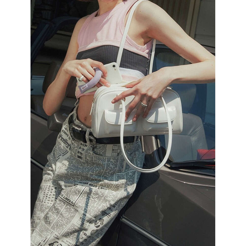 Women's Bags Handbag Momei Same Oil Wax Leather Bow With Multiple Pockets, Underarm Bag, Commuting Hand, Single Shoulder