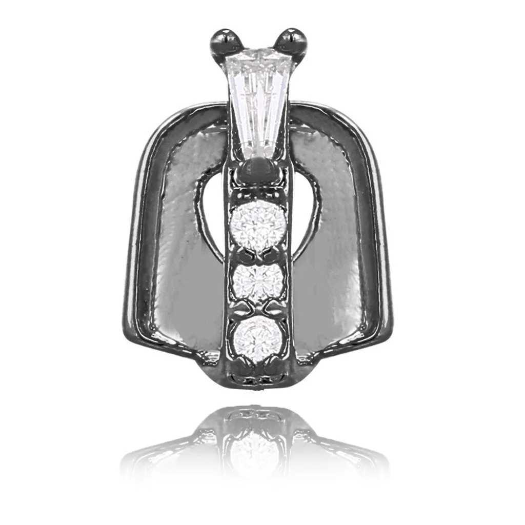 Hip Hop 1pc d Out Single Teeth Grillz Cubic Zircon Cs Micro Pave Top Charm Grills For Men Women Jewelry W241227