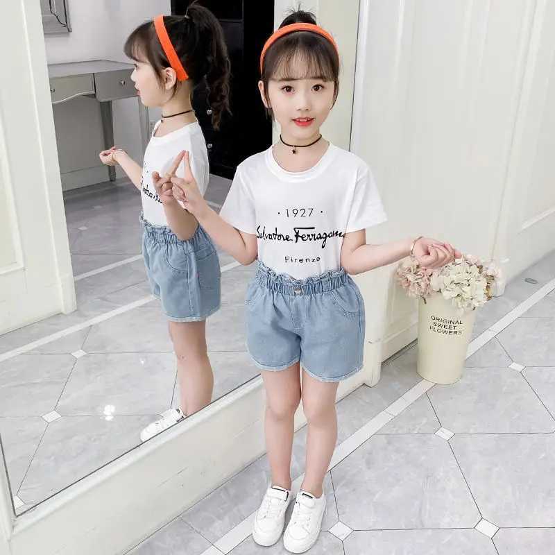 Children Summer Shorts Girls Denim Shorts Fashion Girl Short Blue Jeans Children Pants Girls Shorts Teenage Clothes 8 10 12 14 Y W241227