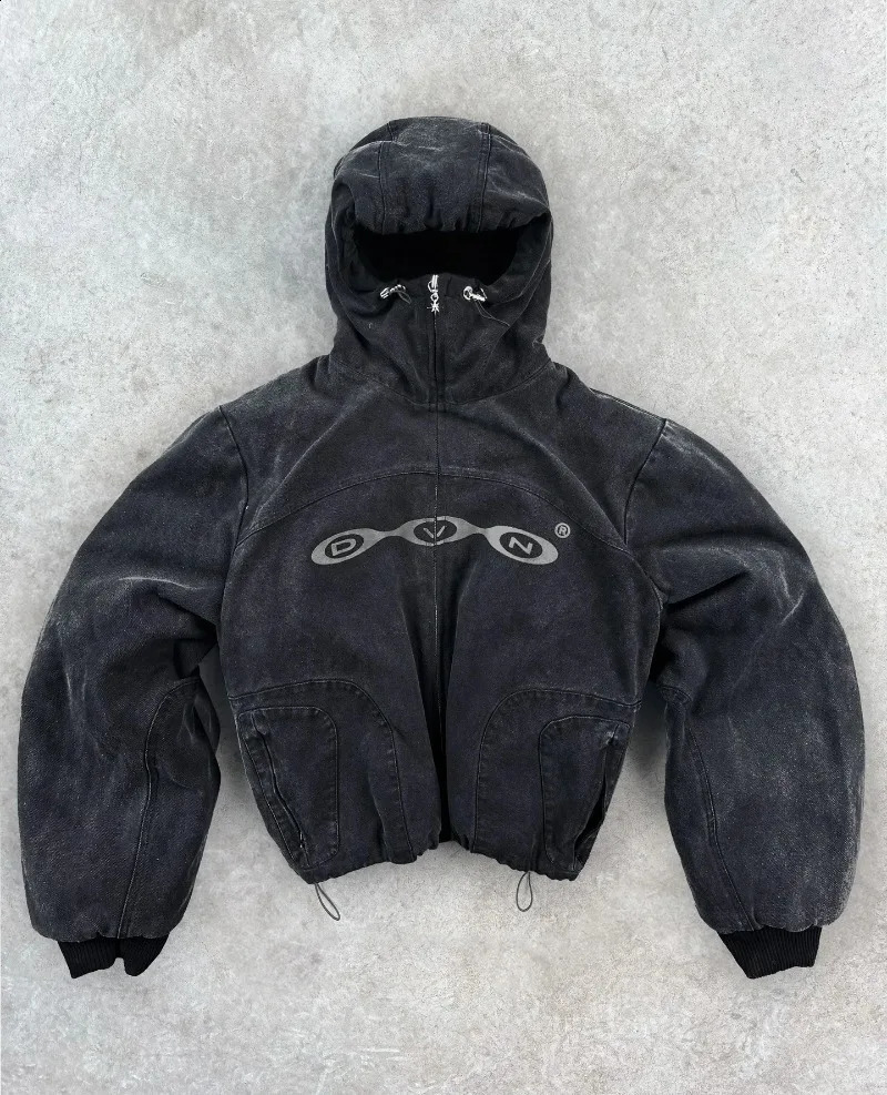 SIRI Retro Fashion Washed Zipper Sweater Men and Women Street Y2k Harajuku Hip-hop Long-sleeved Coat Loose Hooded Sweatshirt 241224