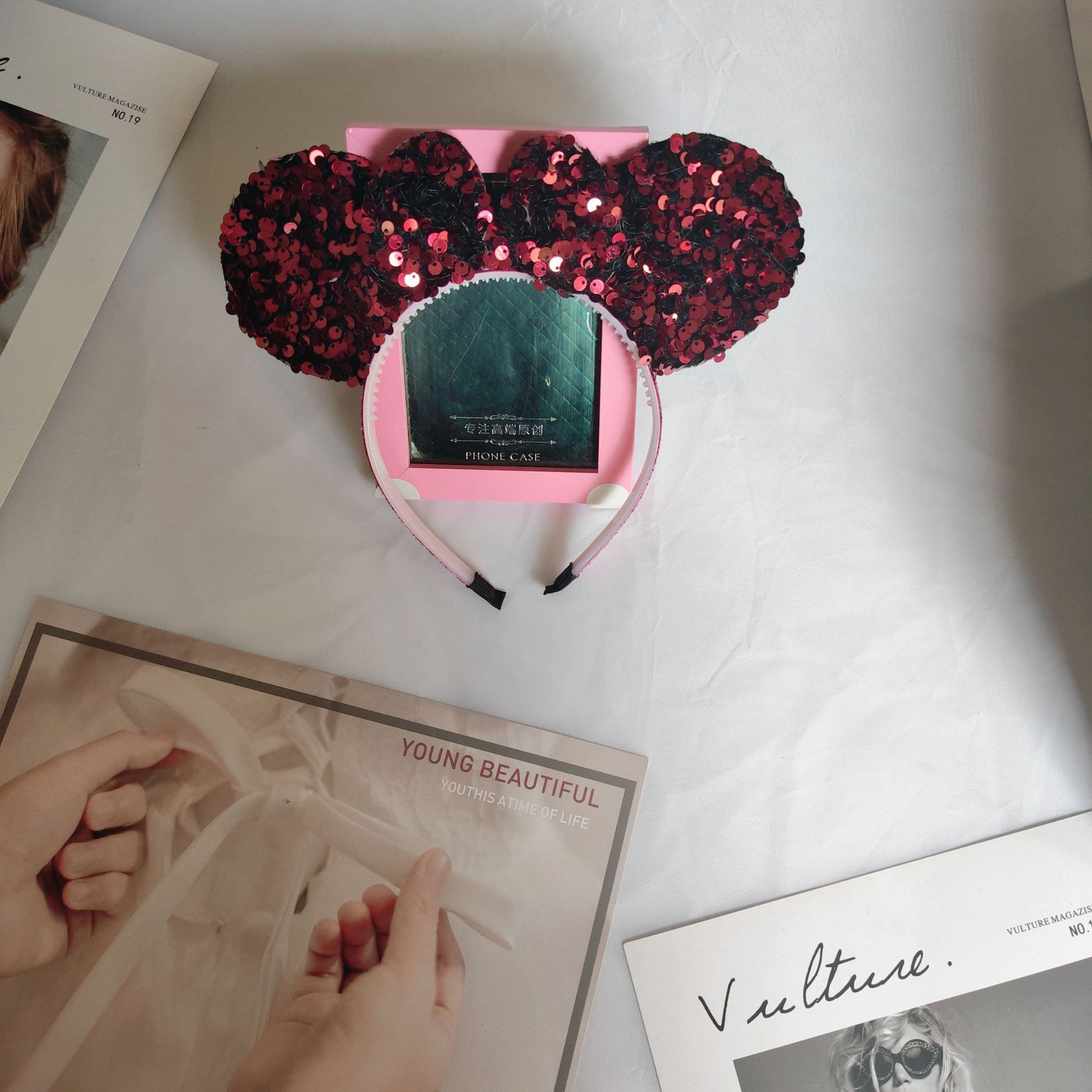 Kids Sequin Ribbon Hair Band with Bow Design - Suitable for Celebrations and Playtime Fun