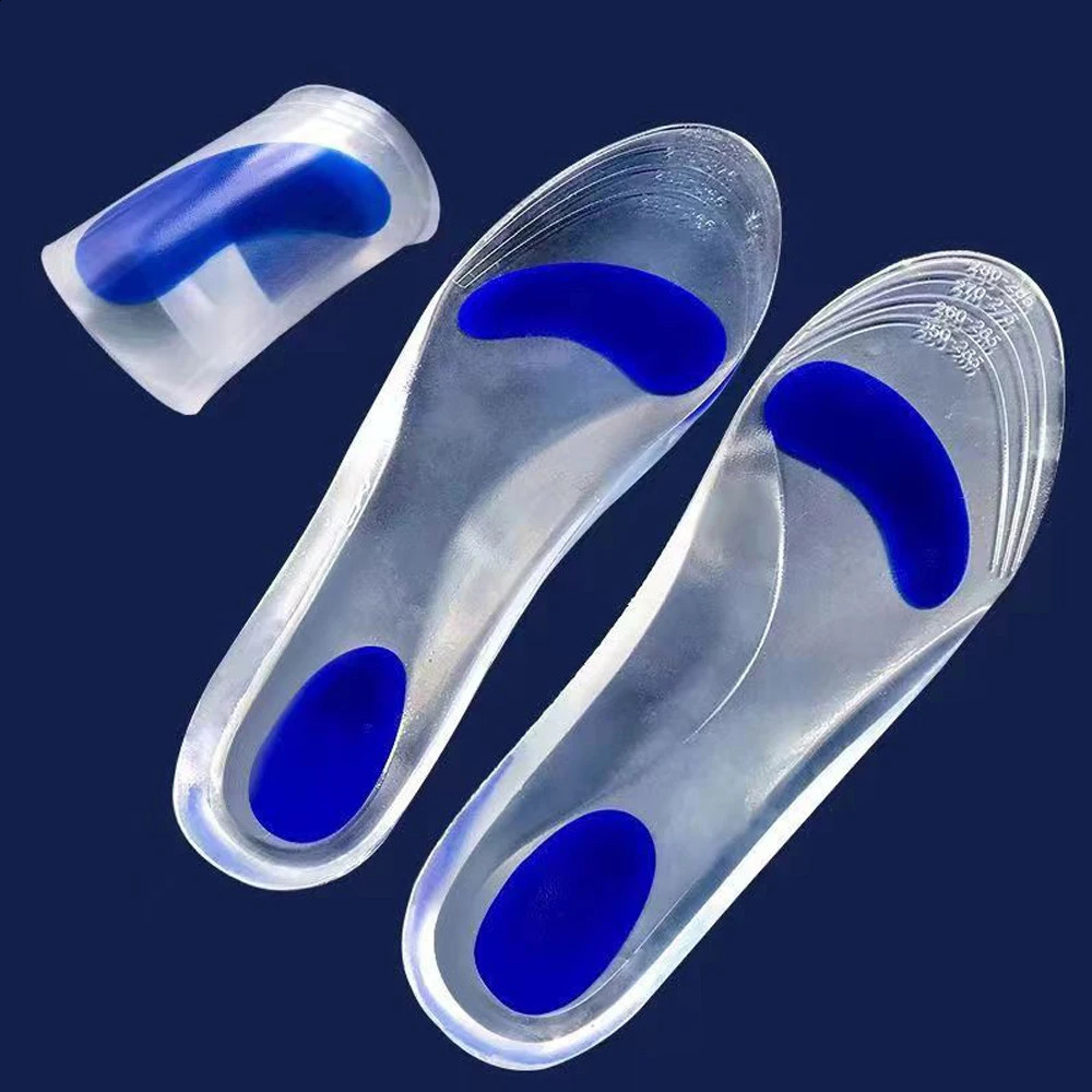 Silicone Gel Insoles for Shoes Men Women Flat Foot Arch Support Orthopedic Insoles for Plantar Fasciitis Relief Shoe Pad 241226