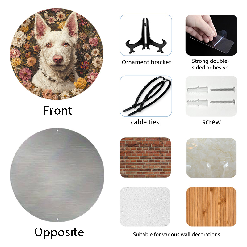 Customized Pet Memorial | Premium Quality Circular Aluminum Decorative Painting | Personalized Pet Souvenir Tombstone
