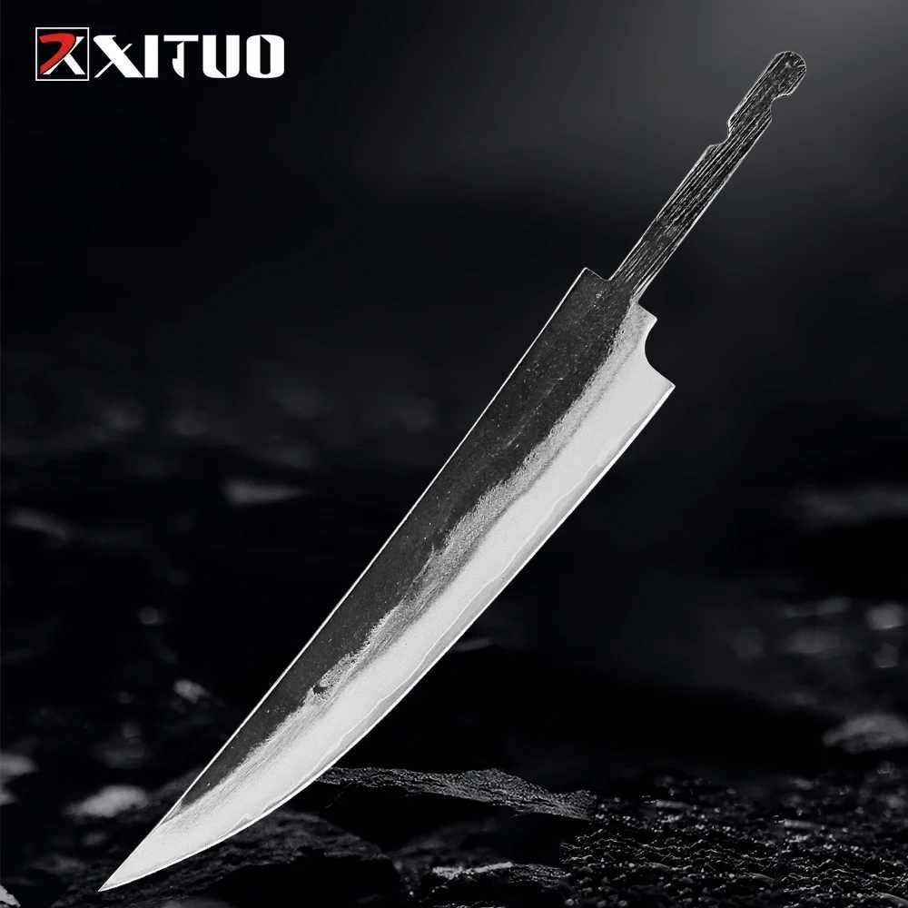 XITUO super sharp practical knife blank kitchen fruit knife hand forged 3-layer cposite clad steel sharp production DIY knife Y241227