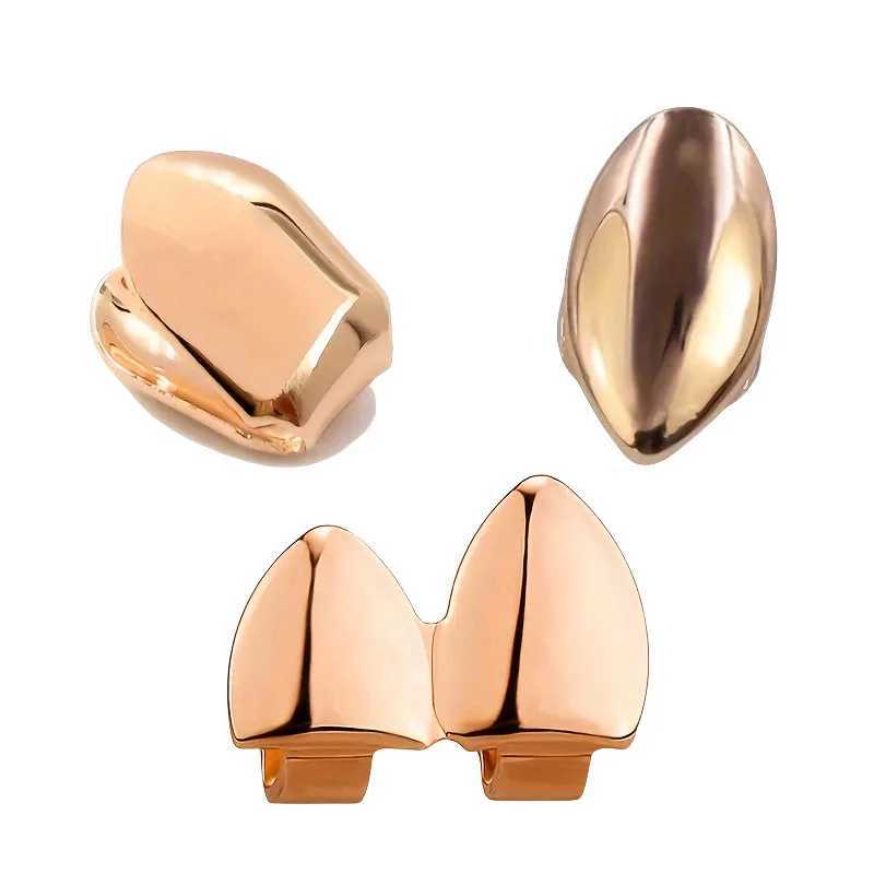 Hip Hop Teeth Grilz Mens Gold Silver Monochrome Teeth Grilz C Teeth Grill Punk Rper Teeth C Cosplay W241227