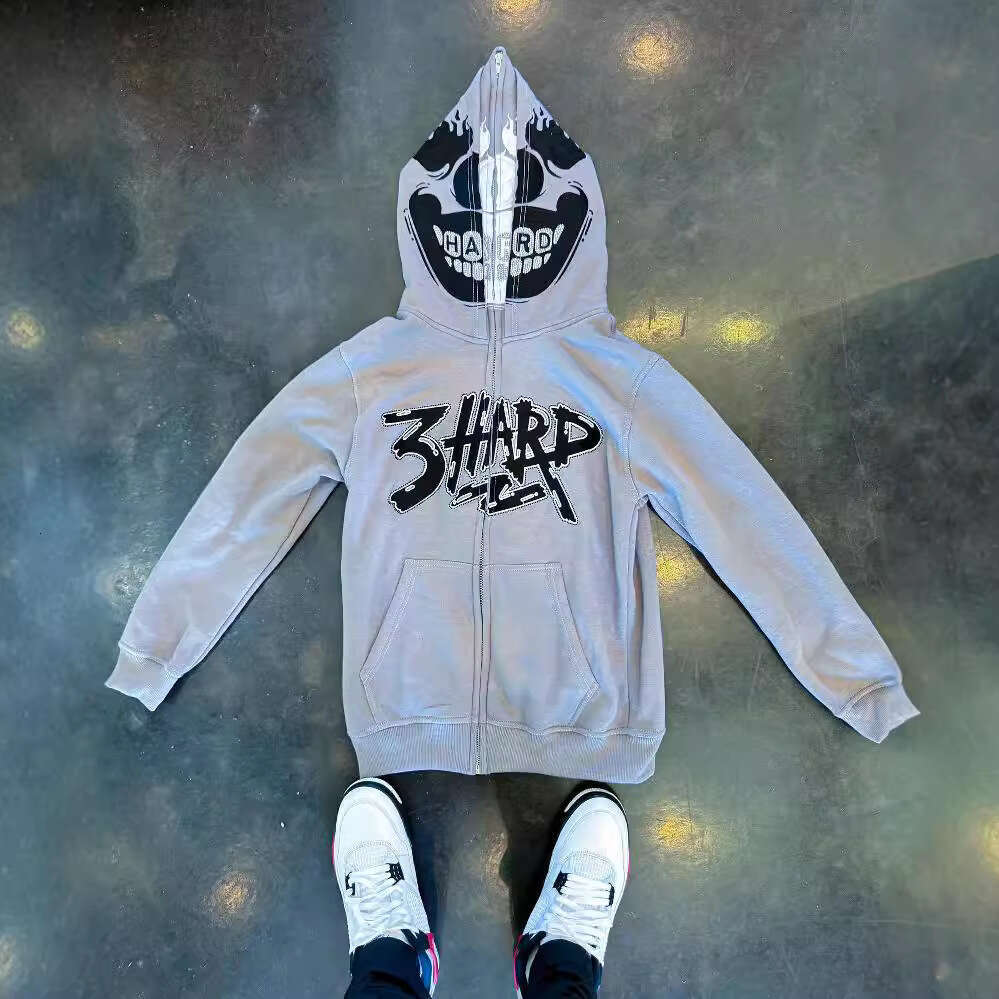 New Autumn/Winter Trendy Brand Letter Printed Style Full Zipper Street Loose Hoodie