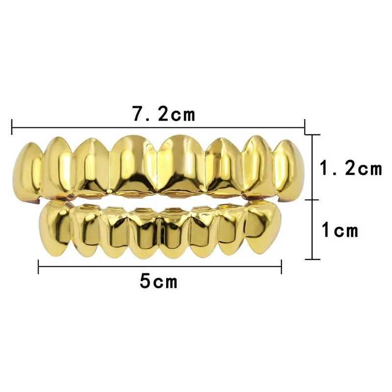 Gold Plated and Silver Plated HIP HOP Teeth Grillz Top and Bottom Grill Set with Sile Realistic Shining Vampire Teeth Set W241227