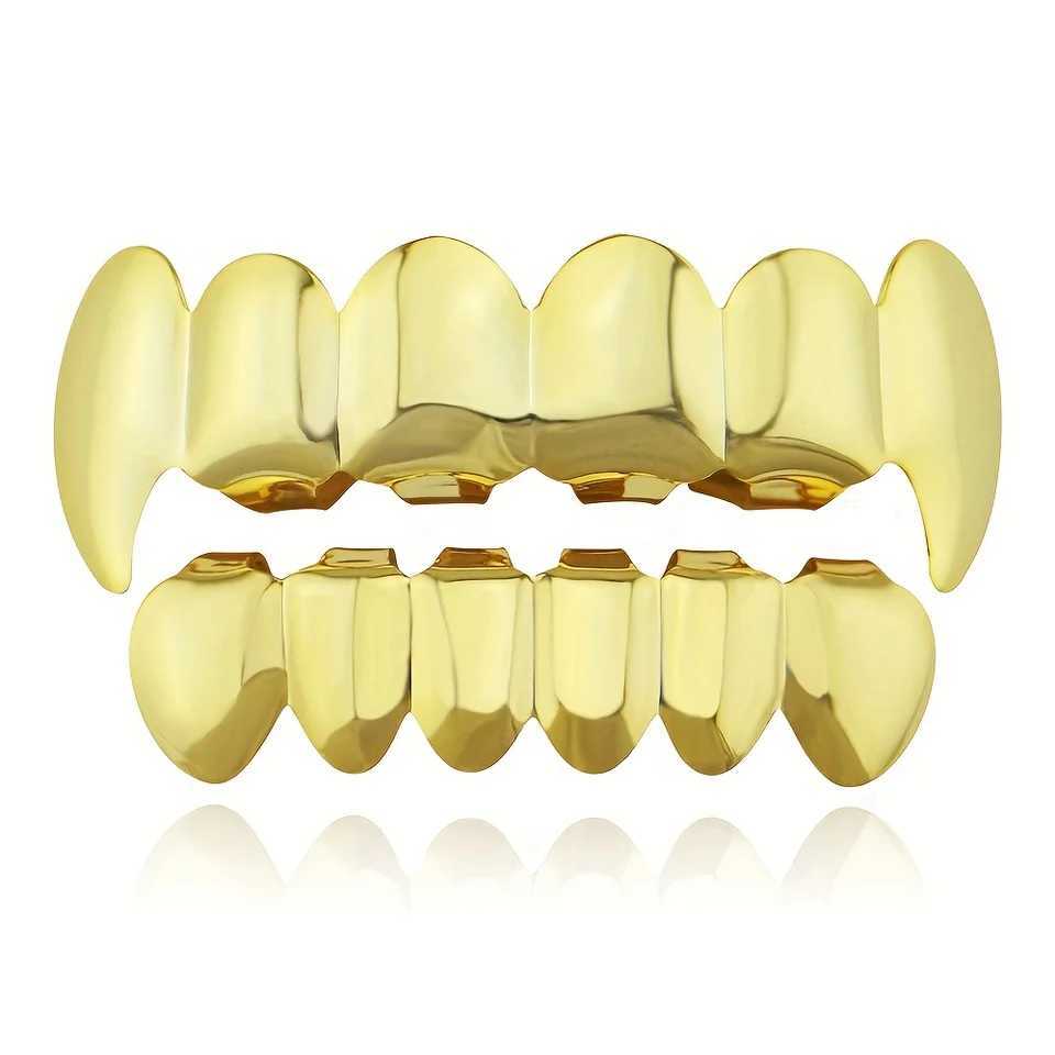 Hip-hop bronzed fangs vampire false teeth fangs men and women costume Halloween costume teeth accories W241227