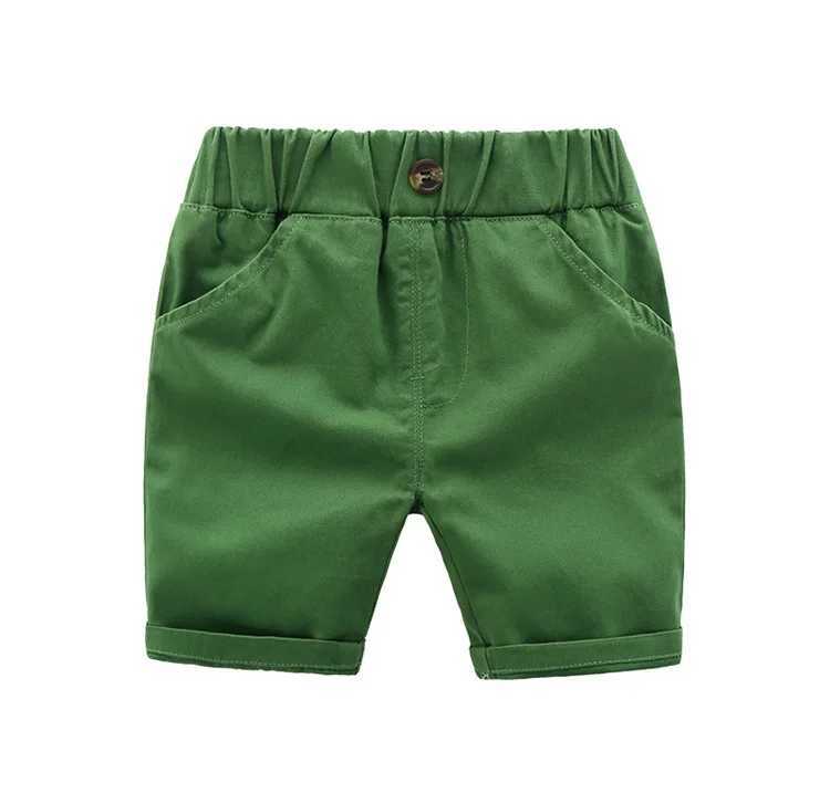 2024 Little Boys Fashion Shorts Casual Clothing 1-6 Year Old Children Summer Elastic Waist Trouser Knee Length Pants Cool Kids Britches W241227