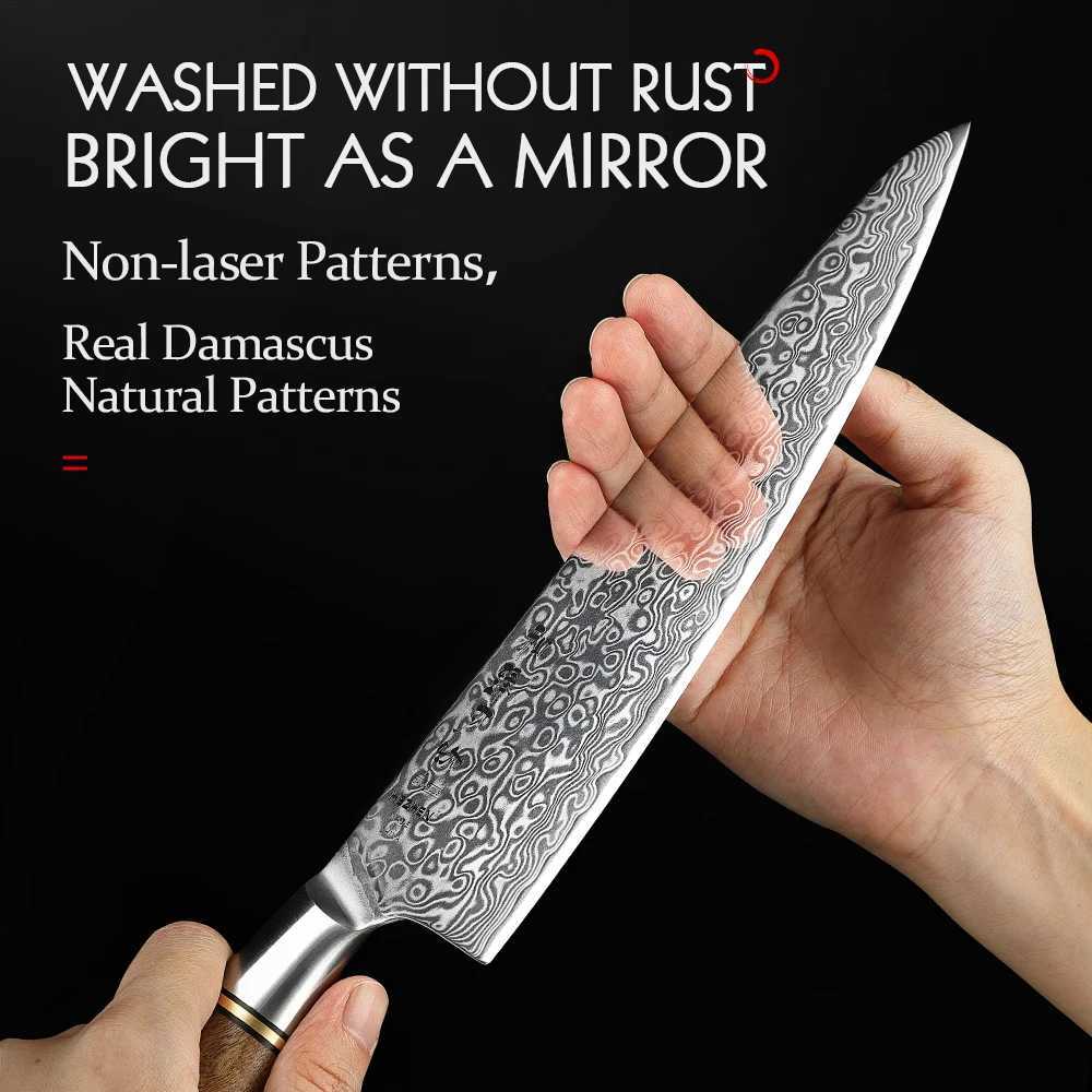 Hebei 8.3 Chef Knife 67 Layer Damascus Steel 65 Angle Cooking Tool Core Blade Kitchen Knife Accessories Y241227