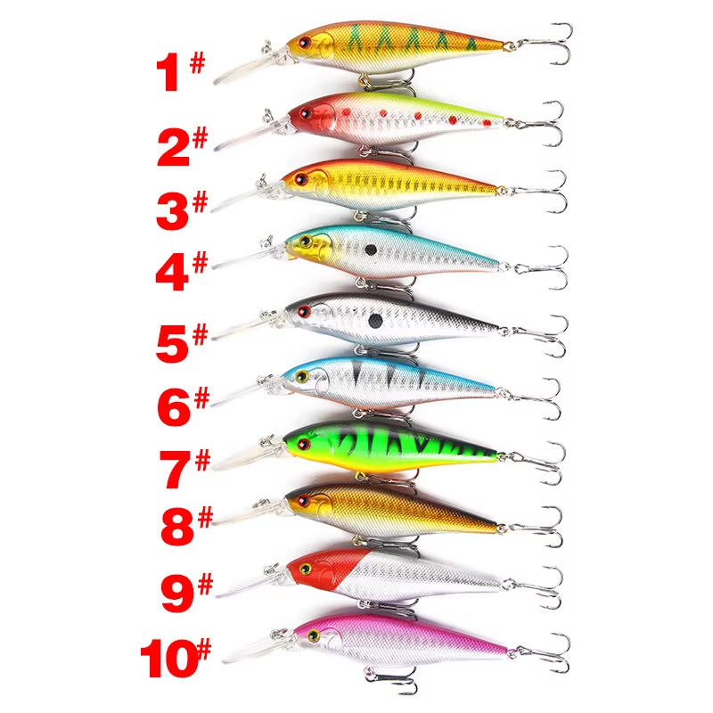 11cm long tongue artificial minow fishing lures plastic fish bait for fresh water