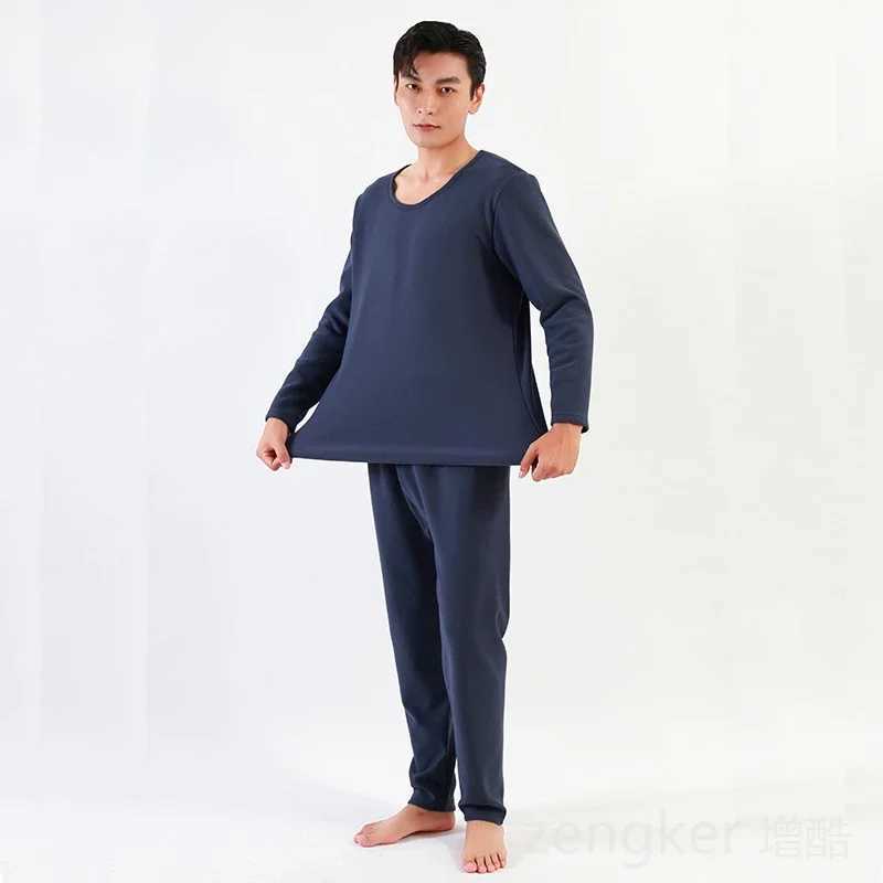 Mens autumn winter new big size high elasticity thermal underwear thickened thermal suit pijamas for men 8XL 9XLXJ241227