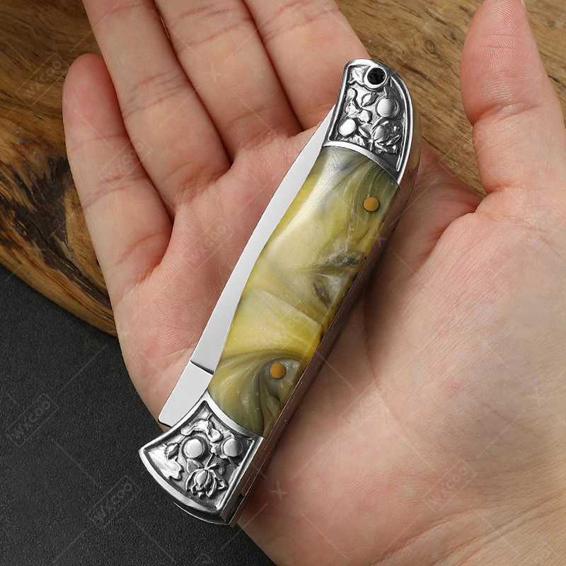 Professional kitchen ingredient knife and resin peeling knife for folding practical kitchen cooking knives for fruits meat fish and stainless steel Y2