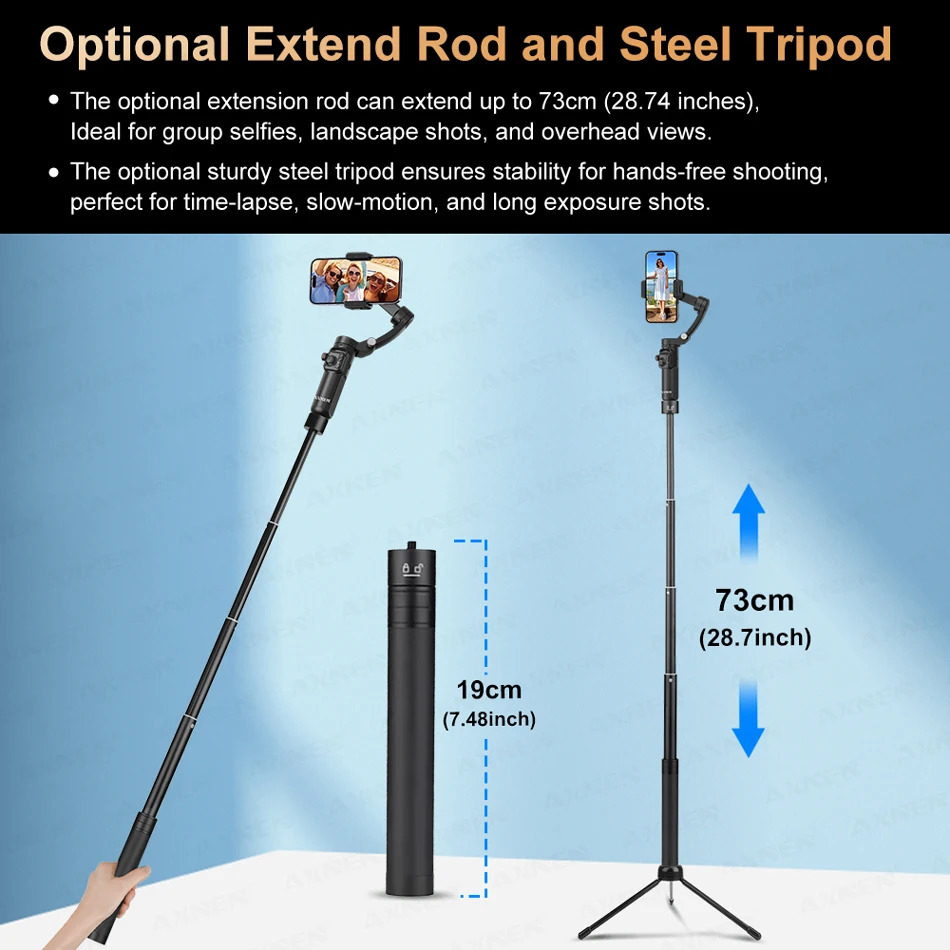 AXNEN M02 Gimbal Smartphone Stabilizer 3Axis Antishake Video Record Handheld Selfie Gimbals for Android Face Tracking 241220