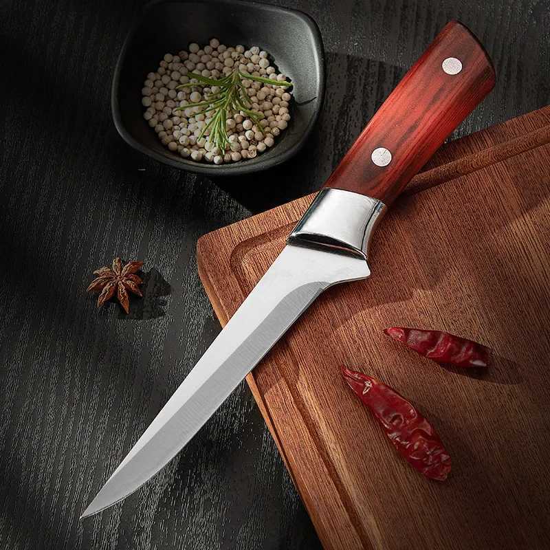 Stainless steel kitchen meat slicer Boning knife fruit ingredient knife plastic handle beef sheep covered fish cutter Y241227