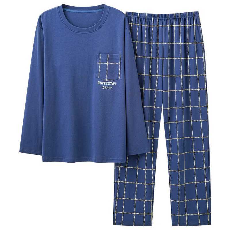 3XL Plus Size Korean Men Pajamas Set Autumn Spring Long-Sleeved Trousers Homewear Youth Nightwear Two-Piece Sleepwear LoungewearXJ241227
