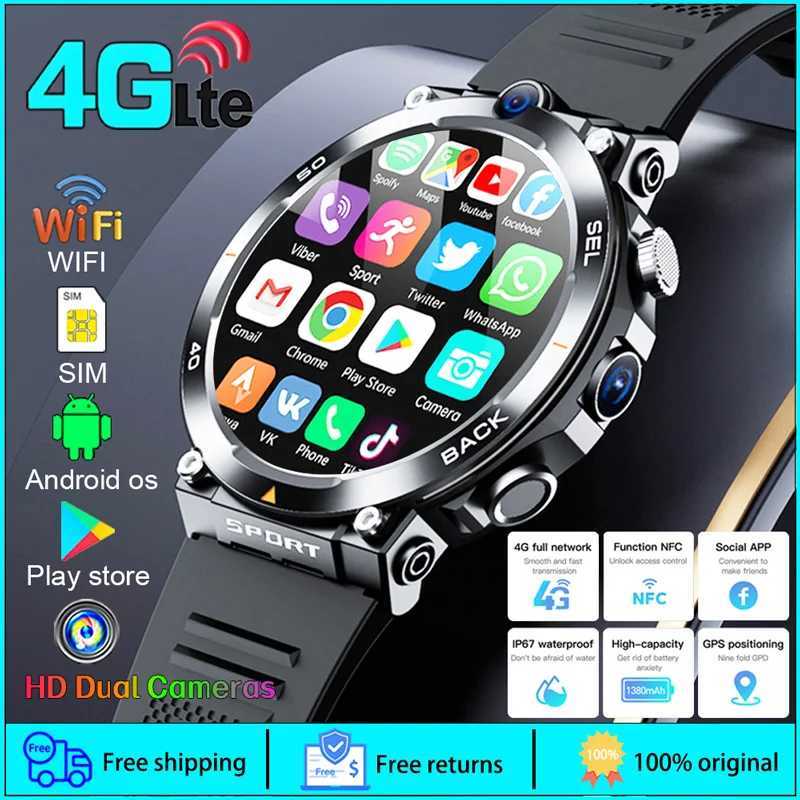 4G LTE Smartwatch 2024 Android os GPS Video Vo Wi-Fi Call Messaging HD Dual Cameras 4G Sim Card WIFI Mens Smart Watch 2024 Z241227