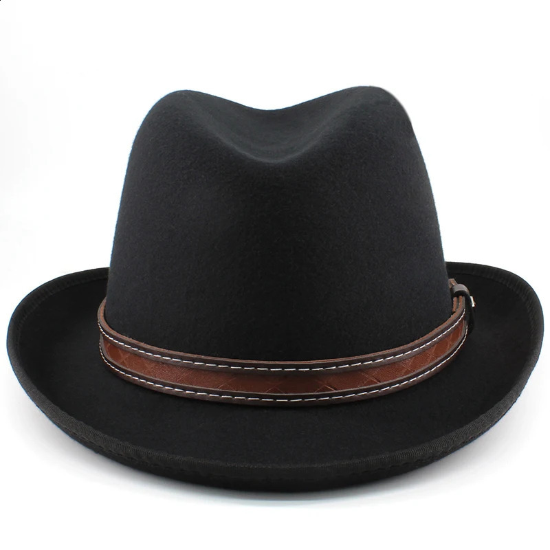 Men Women Wool Blend Classical Retro Homburg Hats Party Fedora Caps Outdoor Trilby Sunhat Jazz Winter Warm Adjustable Size M-L 241226
