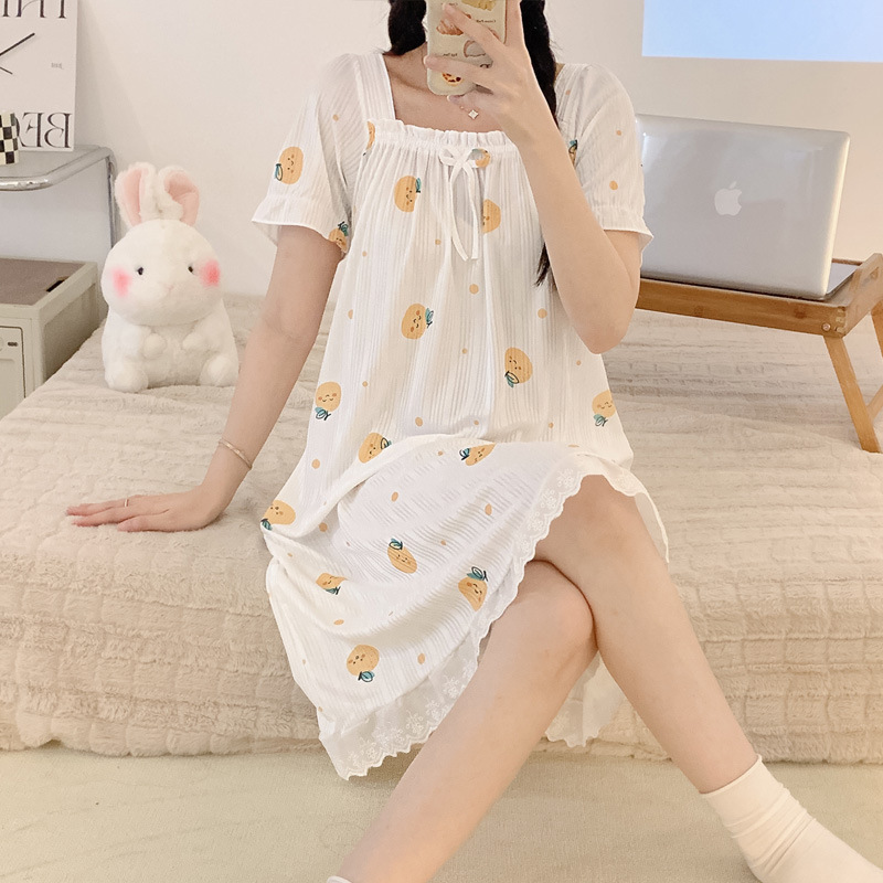 B600-Cross-border foreign trade European and American large size ladies pajamas summer sexy loose printed suspenders nightdress dress wholesale