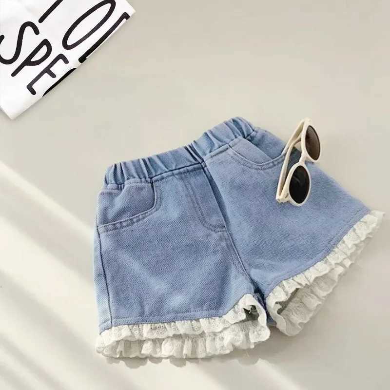 New Korean Version of Baby Everything Thin Girls Denim Shorts Summer Wear Childrens Summer Dress Foreign Style Short Pants W241227