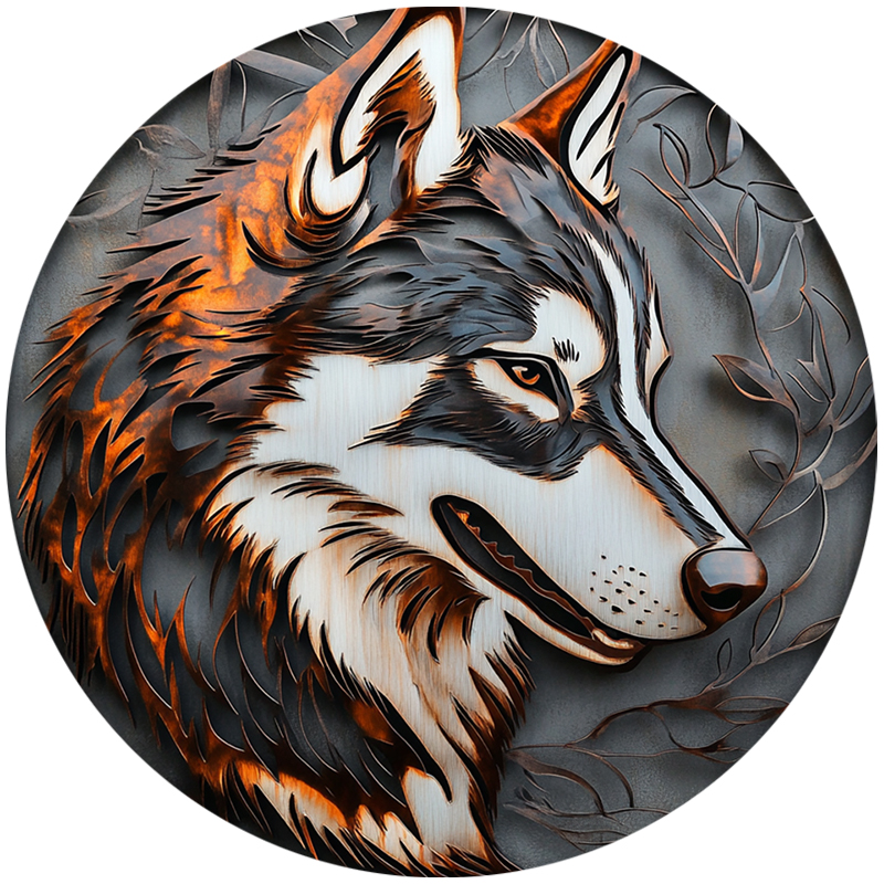 Husky Pet Ornaments - Customizable Circular Aluminum Decorative Paintings for Cats & Dogs - Unique Pet Souvenir Tombstones