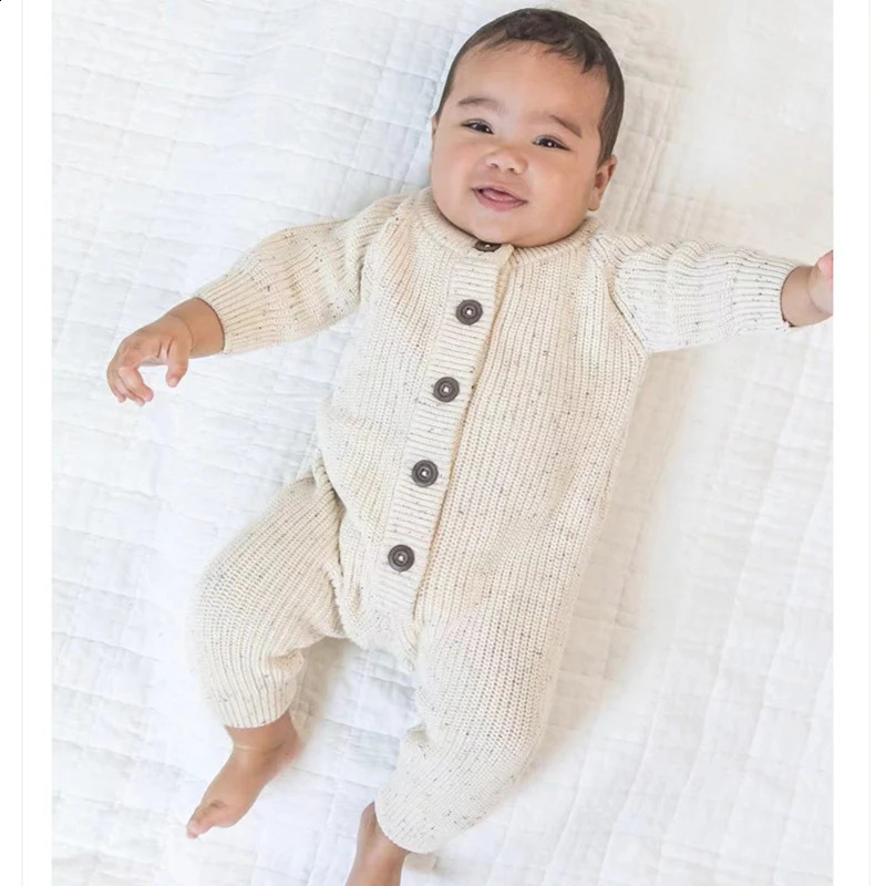 Autumn Infant Baby Girls Boys Knitted Jumpsuit Toddler Baby Girl Boys Long Sleeved Knitting Romper Children Clothes 241226