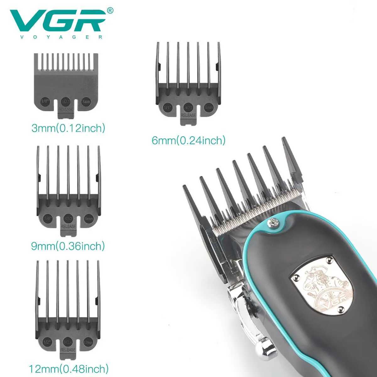 VGR Hair Clipper Professional Hair Cutting Machine Electric Wired Hair Clipper Adjustable Trimmer for Men V 123 W241227