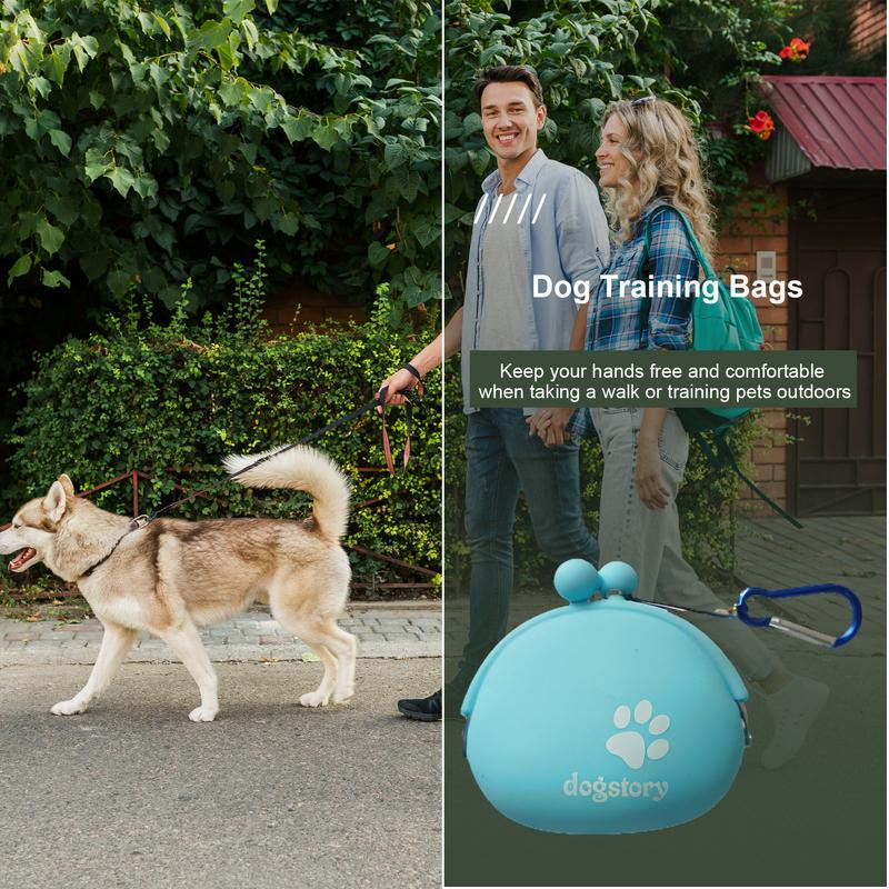Silicone Dog Treat Pouch Dog Training Container Dog Treat Carrier Holder Puppy Treat Snack Bag Food Reward Storage Bag