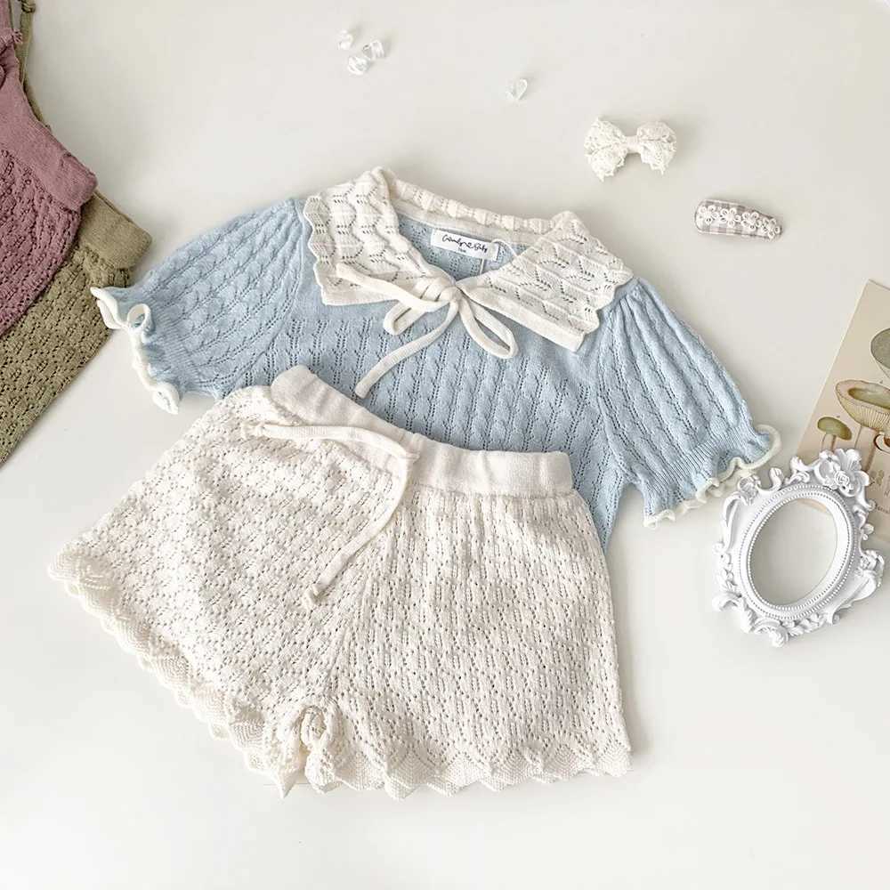 Luqiongmi 2023 Summer Korean Style Childrens Knitted Shorts Loose Solid Color Baby Cotton Shorts W241227