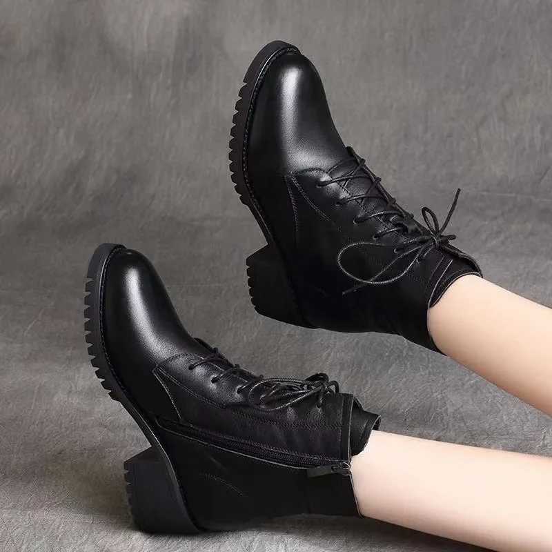 2024 High Quality Ladies Shoes Side Zipper Womens Boots Fashion Cross-tied Modern Boots Women Hot Sale Plus Size Ankle Boots Z250303