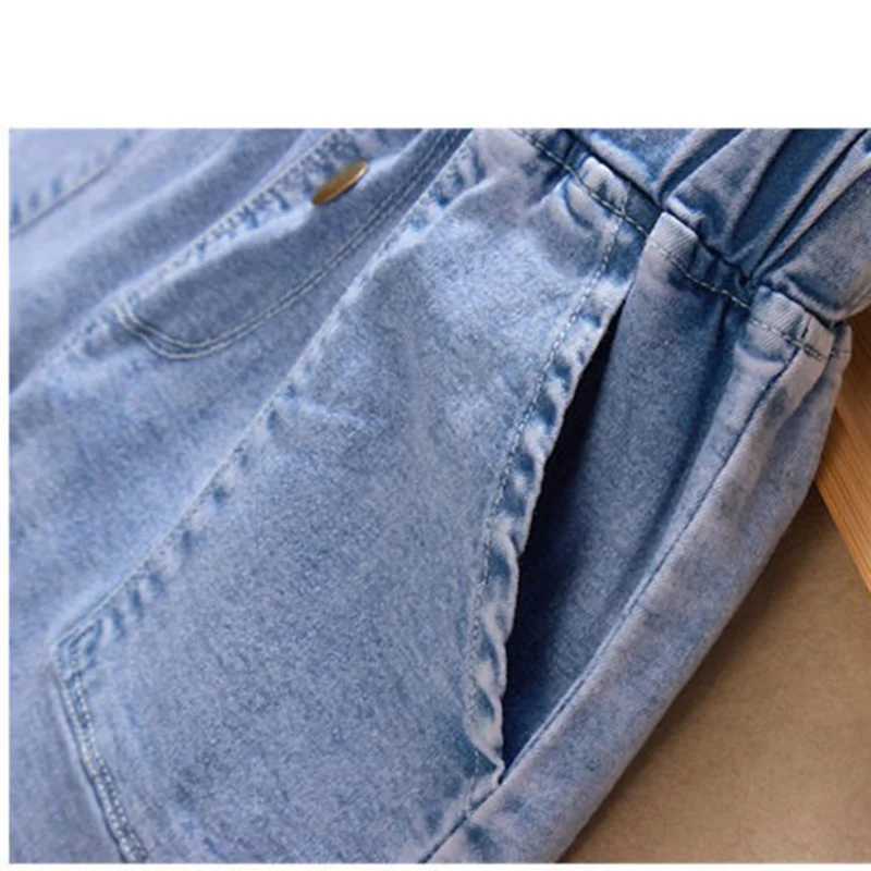 Elastic Waist Toddler Teenage Girl Denim Shorts Street Brief Style Soft Denim Jeans for 3-12Y Kids Summer Beach Shorts W241227