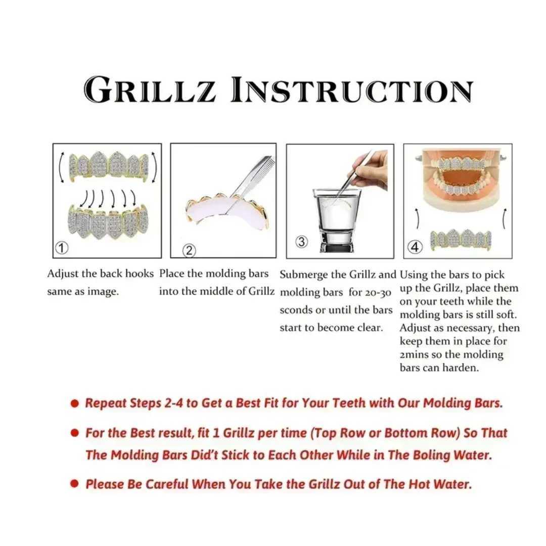 2024 New Gold Plated Hip Hop with Golden Teeth Grill - Perfect Halloween Studio for Men and Women! W241227