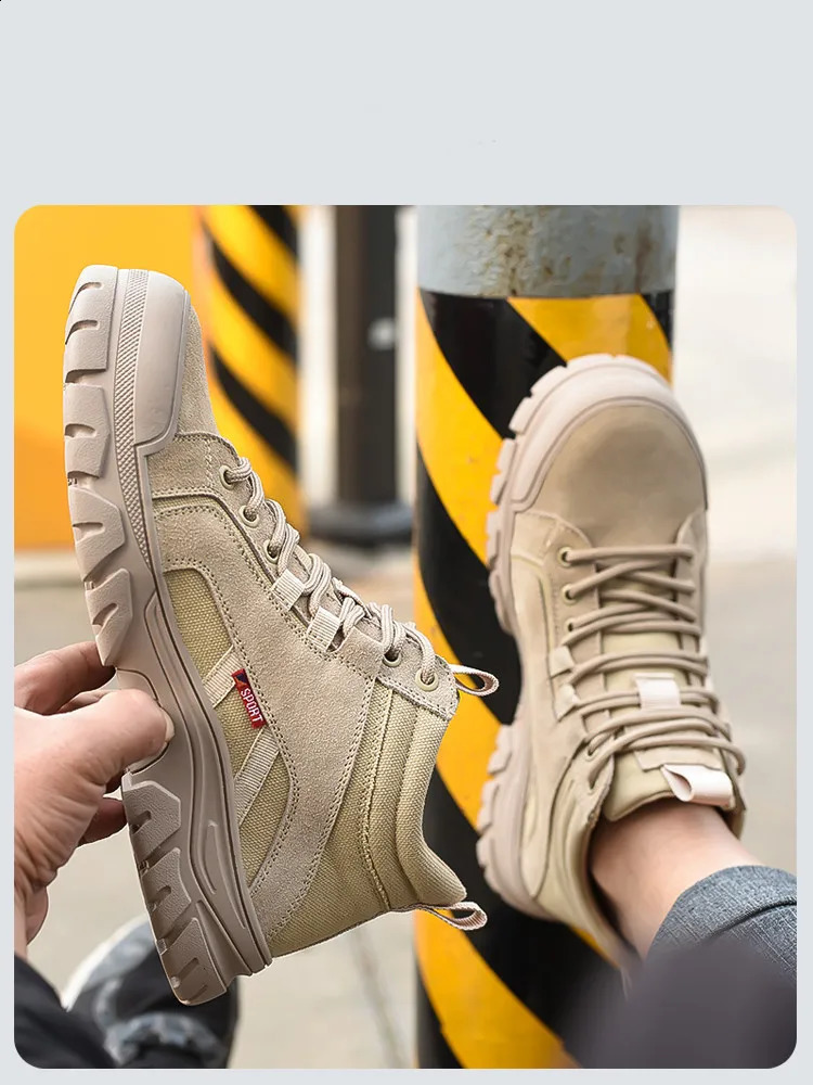 Work Safety Shoes Men Women Protective Steel Toe Safety Boots Indestructible Breathable Wrap Head Work Sneakers 241226