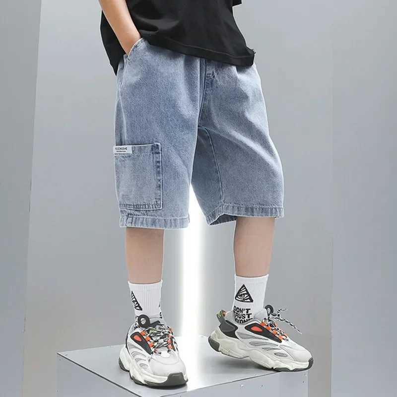 Fashionable Five-point Pants Trendy Kids Clothes Casual Capris Summer Thin Sle Boys Jeans Shorts 2024 New W241227