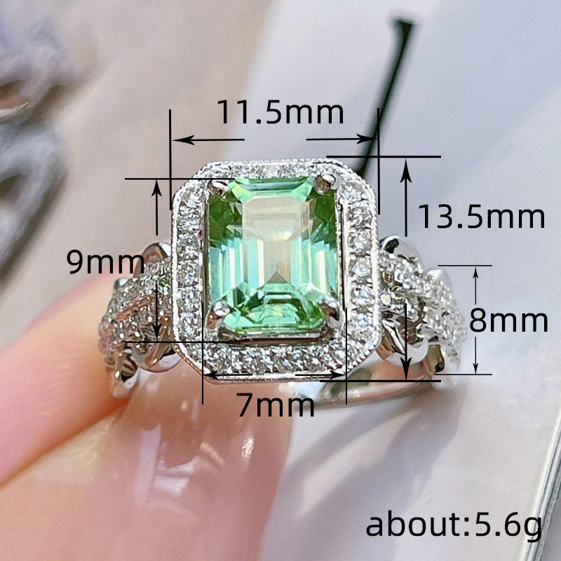 Choucong Vintage Jewelry 925 Sterling Silver Princess Cut Emerald 5A Cubic Zircon CZ Diamond Gemstones Party Women Engagement Band Ring For Lover Gift