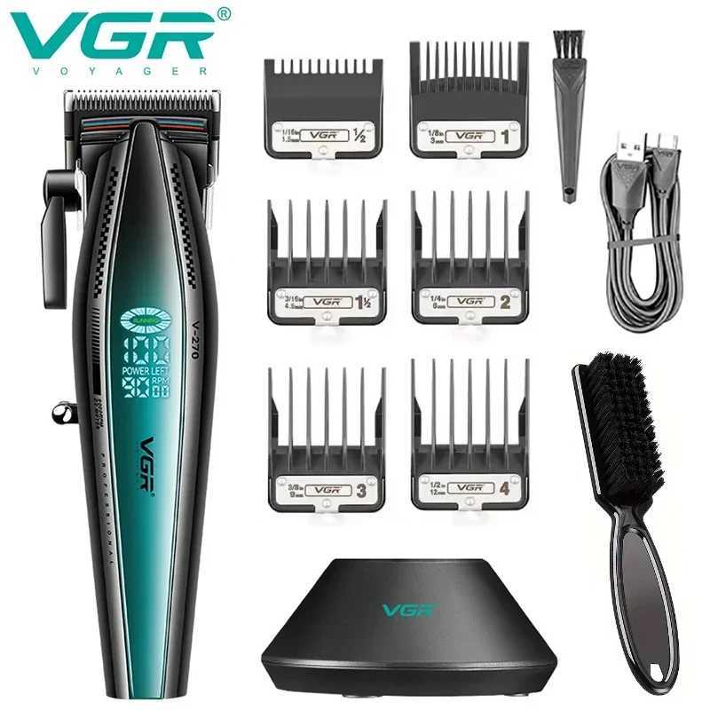 VGR Hair Trimmer Professional Hair Cutting Machine Cordless Hair Clipper Rechargeable Barber 9000 RPM LED Beard Trimer for Men W241227
