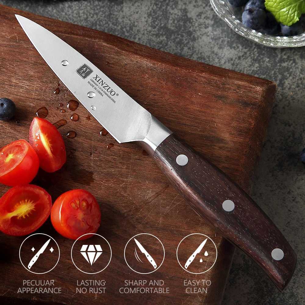 XINZUO 3.5 Paring Knife GERMAN 1.4116 Stainless Steel Kitchen Knife Red Sandalwood Handle Fruit Practical Knife Kitchen Shovel Y241227