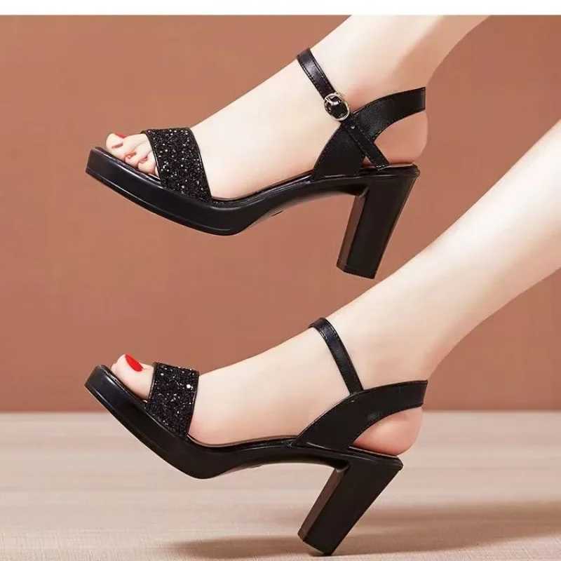 High Quality Fashion Womens High Heel Sandals Summer New Modern Sandal Casual Bling Platform Lady Shoes Female Party Dress Shoes T241227