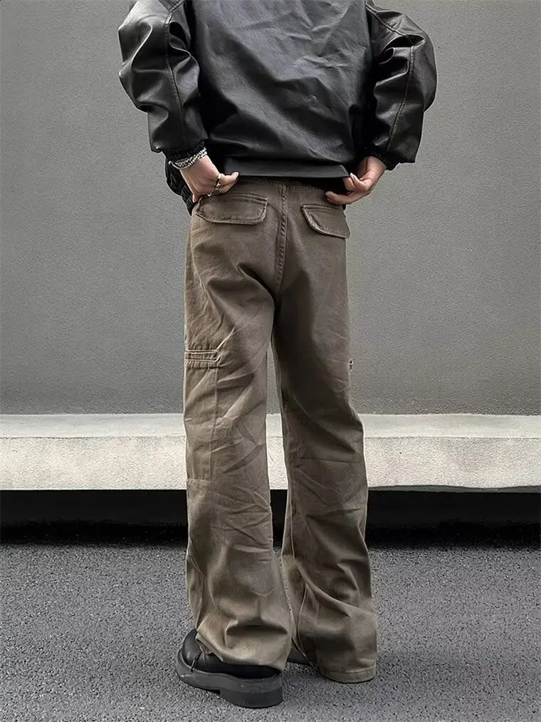High Street retro mens and womens fashionable straight work pants for couples in spring and summer loose casual pants y2k 241227