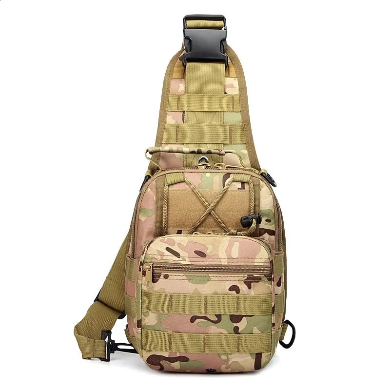 1520Tactical Military Chest Sling Bag Hiking Mole Multifunction 600D Oxford Camouflage Comfortable Durable Outdoor Fashion 241228