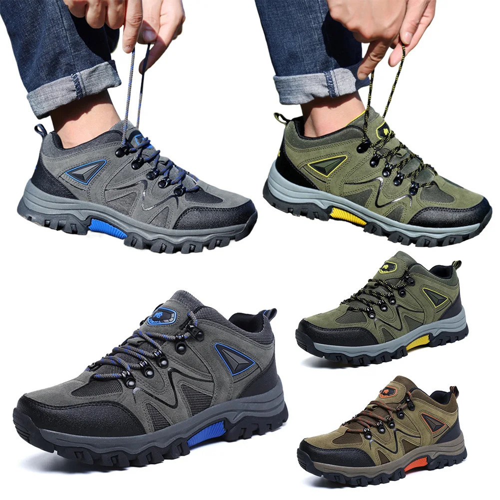 Men Hiking Shoes Non-Slip Walking Sneakers Suede Leather Climbing Shoes Field Walking Shoes Outdoor Trailing Shoes 241228