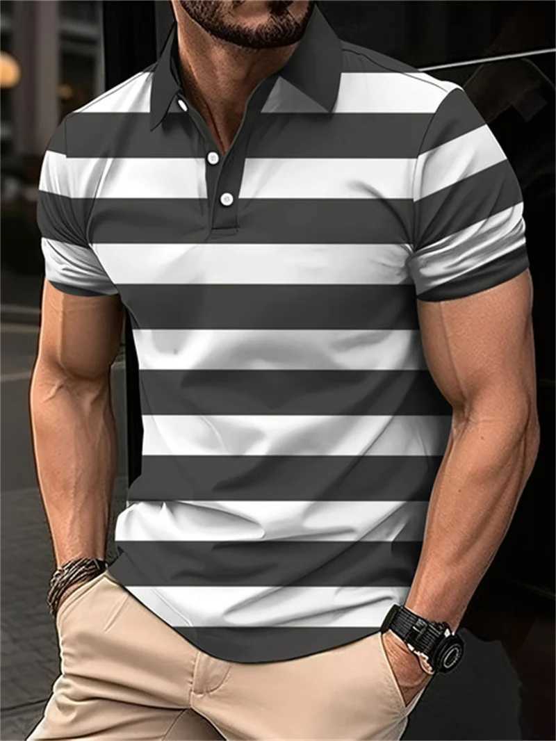 2024 new short sLeeved 3D digital printed summer collar photo shirt shirt suitable for mens business and casual tops X241228