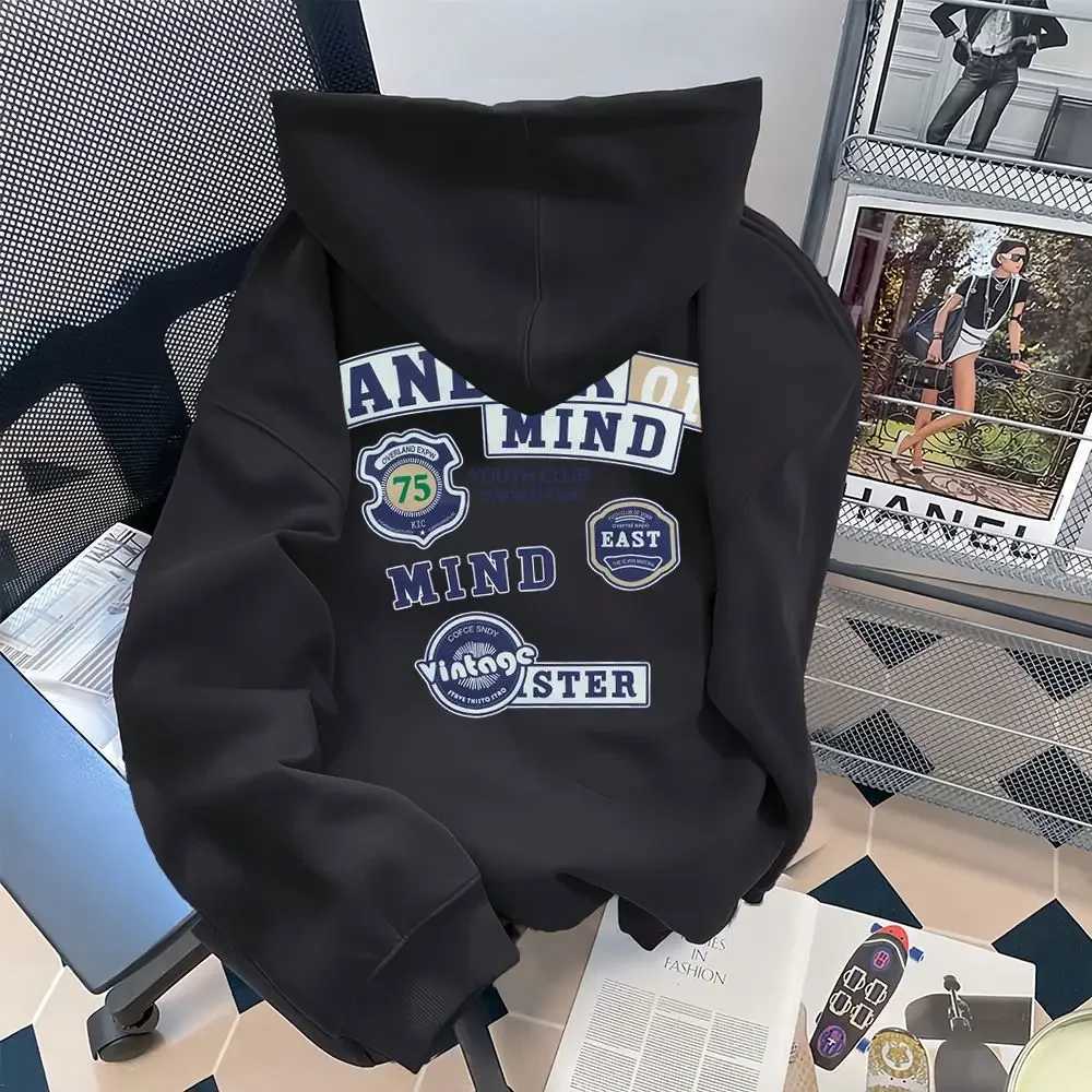 2024 New Autumn/Winter US Mens and Womens Street Trend Personalized Printed Hoodie Couple Loose Casual Top Harajuku y2k X241228