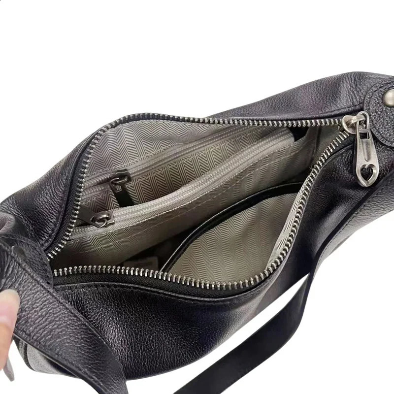 Womens Shoulder Saddle Bag Commuting Genuine Leather Handbag Solid Color Soft Cowhide Ladies Crossbody Lightweight Casual 241227