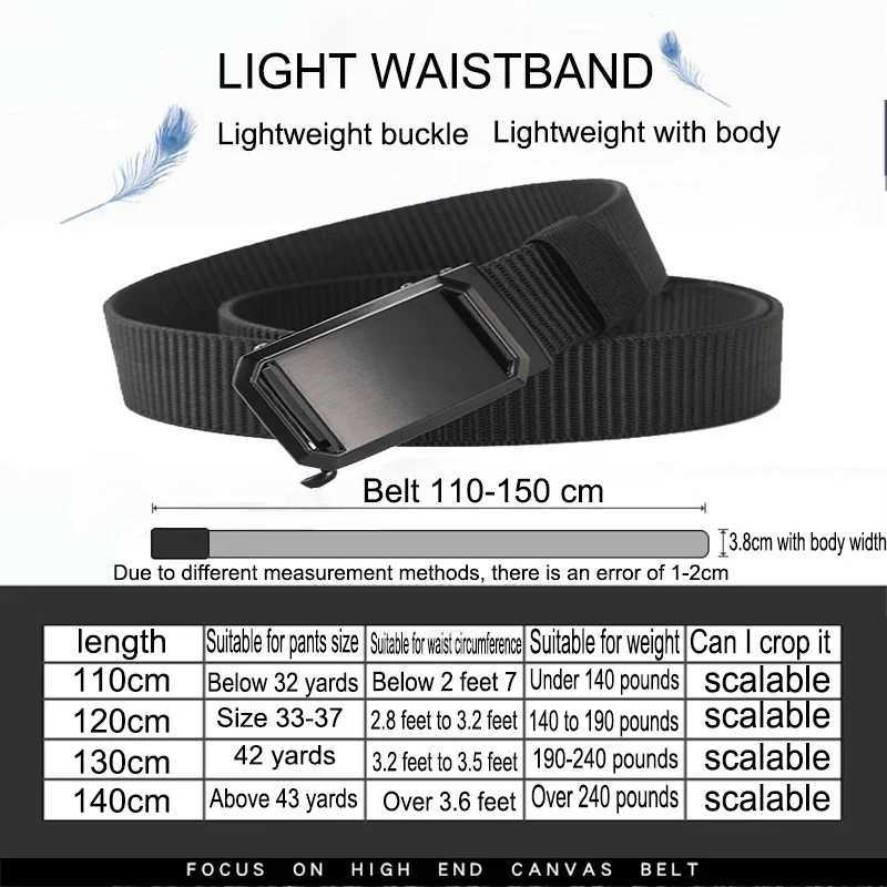 Nylon Belt for Men Canvas Automatic Belt Cintures for Men Casual Fashion Webbing Belt for Jeans Male Waistband Trouser Strap W241228
